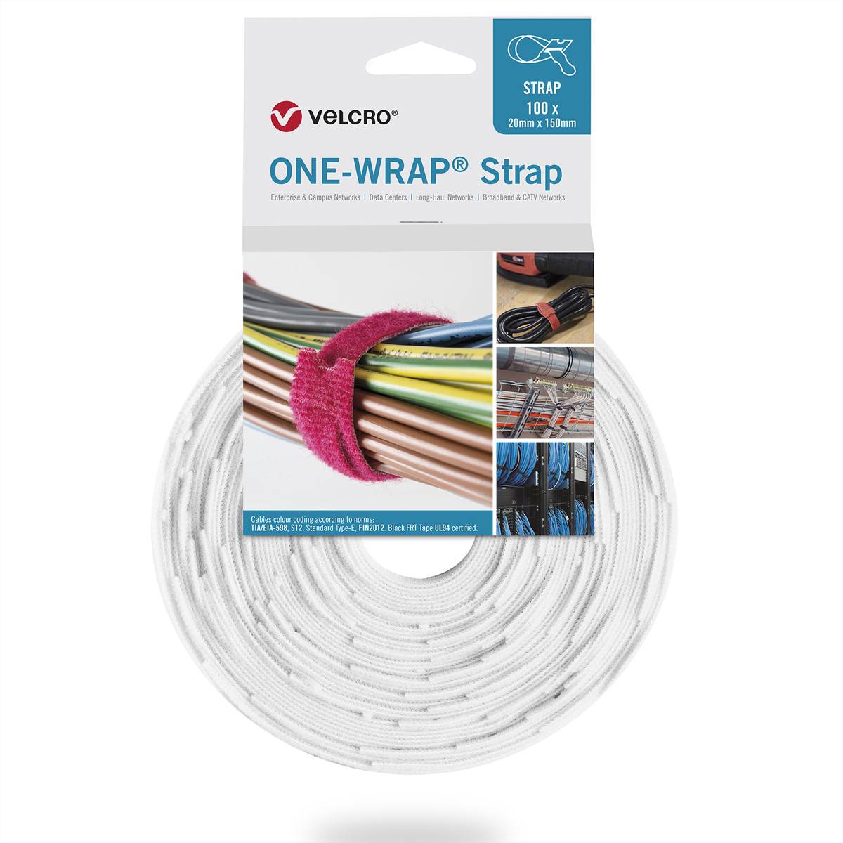 ® One Wrap® Strap 20mm x 230mm, 100 Stück, weiß Installation / Reinigung Kennzeichnung und