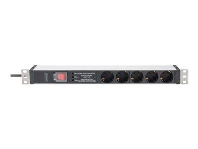 DIGITUS PDU 1HE 5x Schuko 16A Ausgänge 230V/16A schwarz Multimedia-Technik Power Distribution Unit
