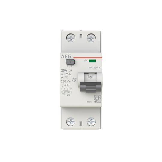 AEG FI-Schalter 2x25A/0,03 FN225/A30 2CSF702156R1250 Install.Baumaterial Zählerschr./Verteilg
