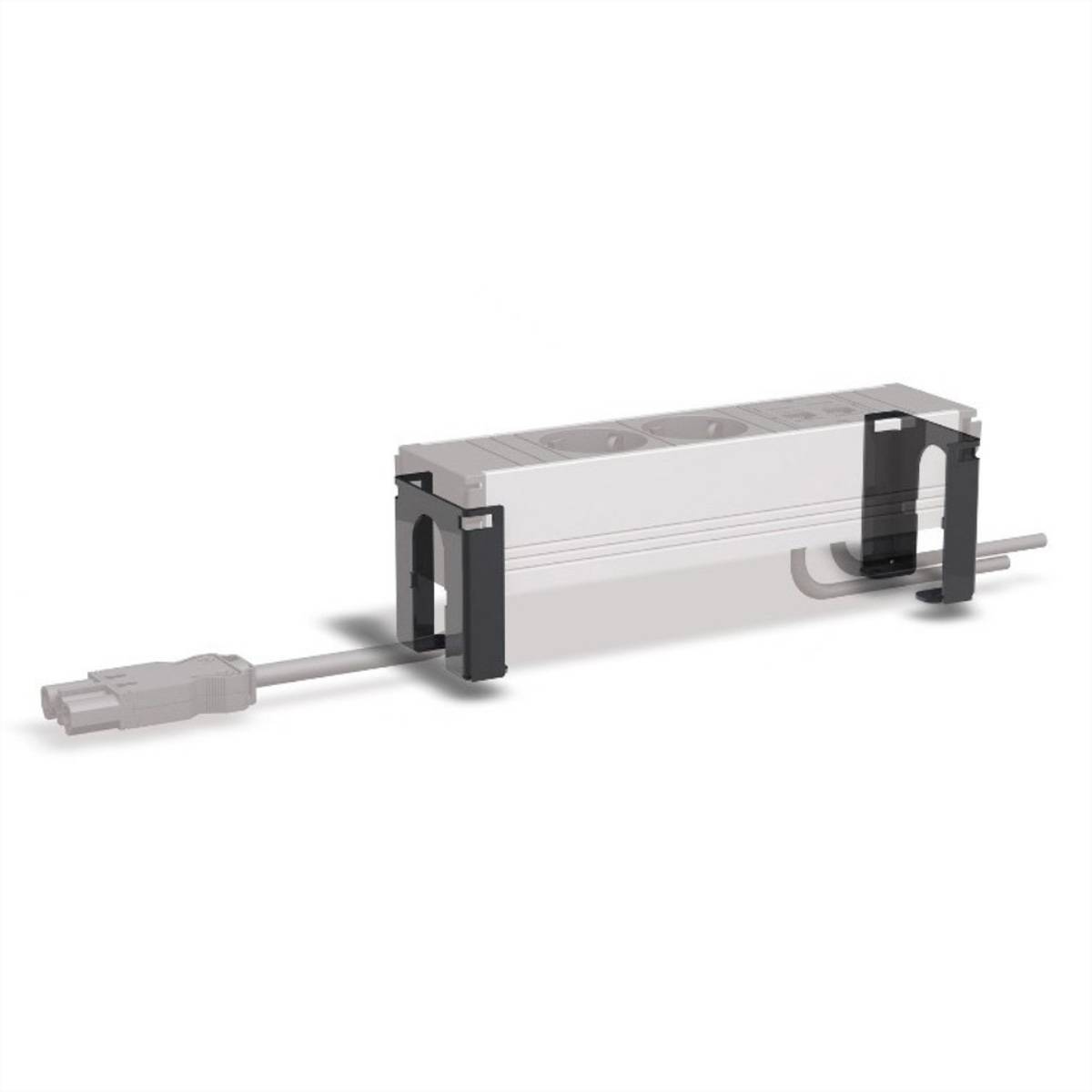 BACHMANN CONI Halterung, unabhängig vom Einbaurahmen, schwarz Steckdosenleisten