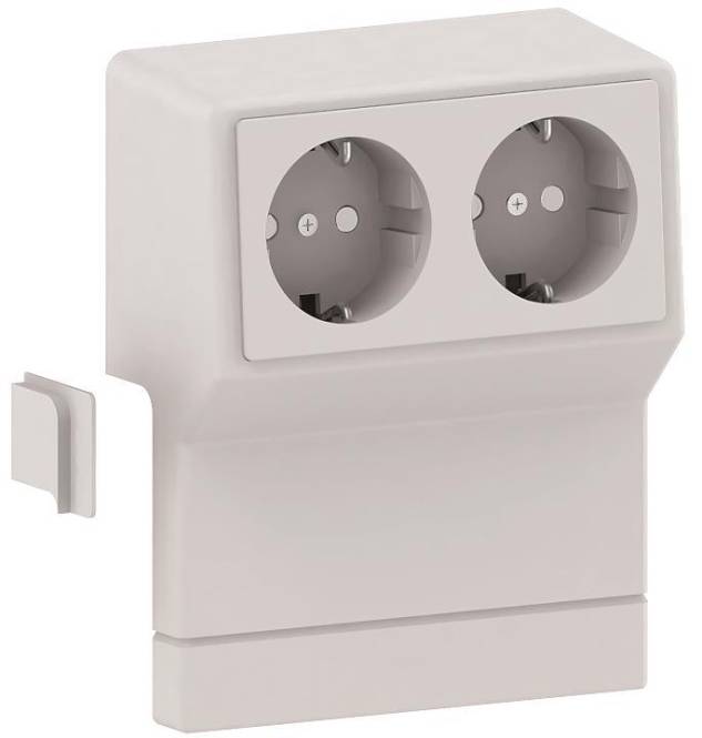 GGK Geräteträger Schuko 2fach mit 11960 ** erh. Ber.-sch. für SL/ SLT alpinweiss