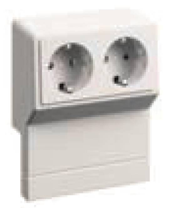 GGK GerÃ¤tetrÃ¤ger Schuko 2fach mit 1935 erh. Ber.-sch. fÃ¼r SL/ SLT cremeweiss Install.Baumaterial