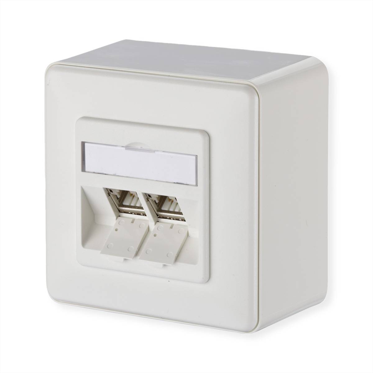 METZ CONNECT C6Amodul 2 Port 270Â°M AP reinweiß Netzwerkkomponenten Anschlussdose Kat.6A