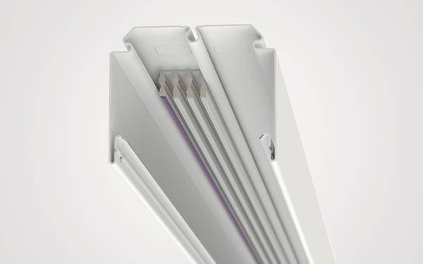 RIDI Tragschiene 1-lg VL2TM 1500 2500000 flex. Stromführung DV 5x2,5 1500mm Weiß Innenleuchten