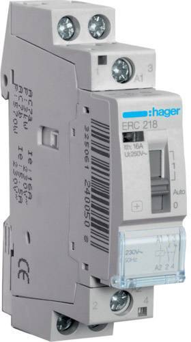 Hager Installationsrelais 16A ERC218 ** 1SchlieÃŸer u.1Ã–ffner 230V Install.Baumaterial