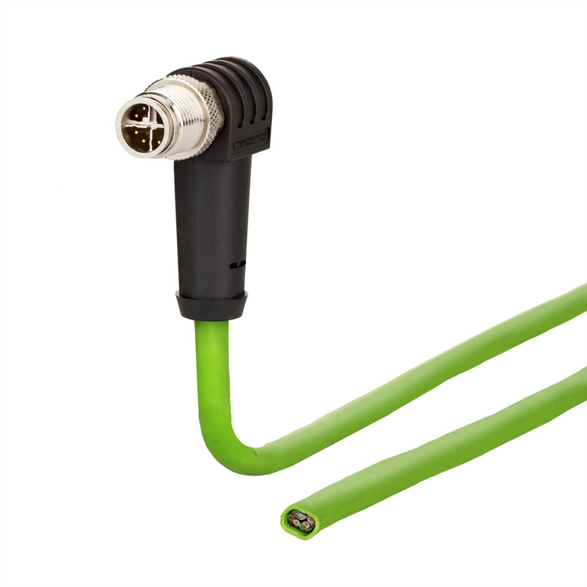 METZ CONNECT Anschlussleitung M12 Stecker 8-polig X-kodiert, gewinkelt, 1 m Netzwerkkomponenten
