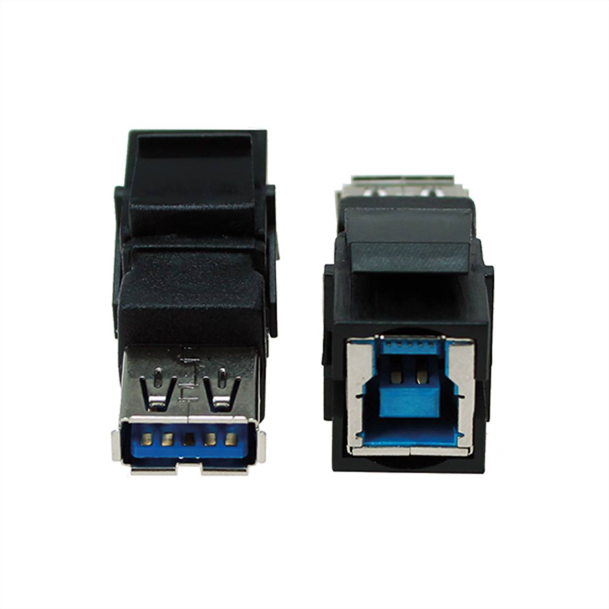 BACHMANN Keystone USB 3.0 Kupplung B/A Buchse-Buchse schwarz Steckdosenleisten Custom Module