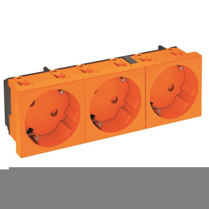 OBO STD-D3S ROR3 Steckdose 33Â° 3-fach Schutzkontakt 6120125 Install.Baumaterial