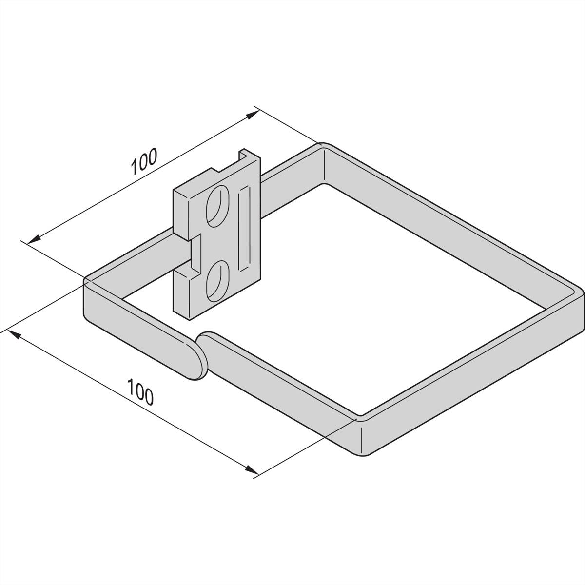SCHROFF VARISTAR Kabelöse Stahl, 100x100, 4x, an Holm (Schrankbr. 800 mm) o. 19-Profil Zubehör /