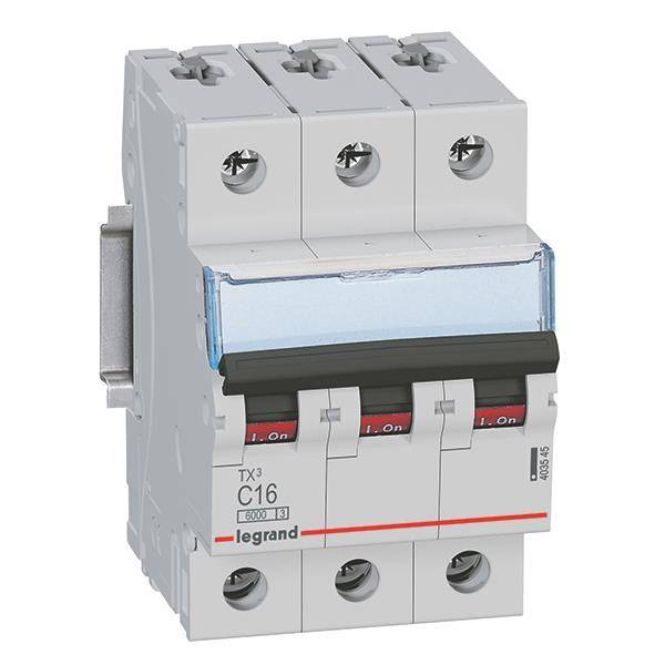 Legrand 403545 TX3 LS-Schalter C 16A 3-polig 6kA 400VAC 3TE Install.Baumaterial Reiheneinb.Inst.-Ger