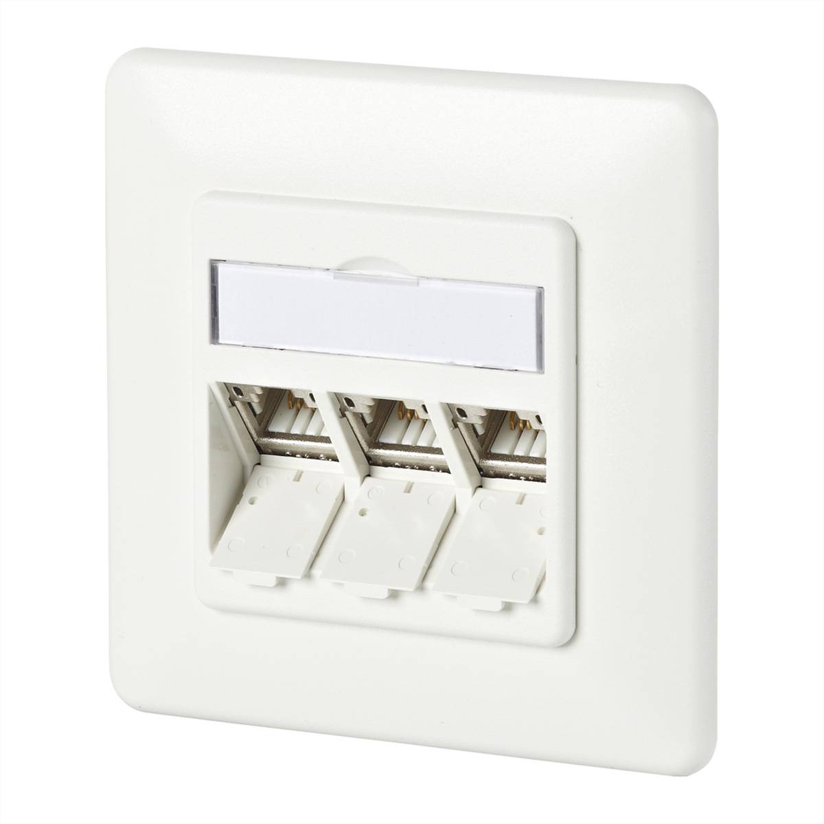 METZ CONNECT C6Amodul 3 Port 180Â°M UP-Dose, reinweiß RAL9010 Netzwerkkomponenten Anschlussdose