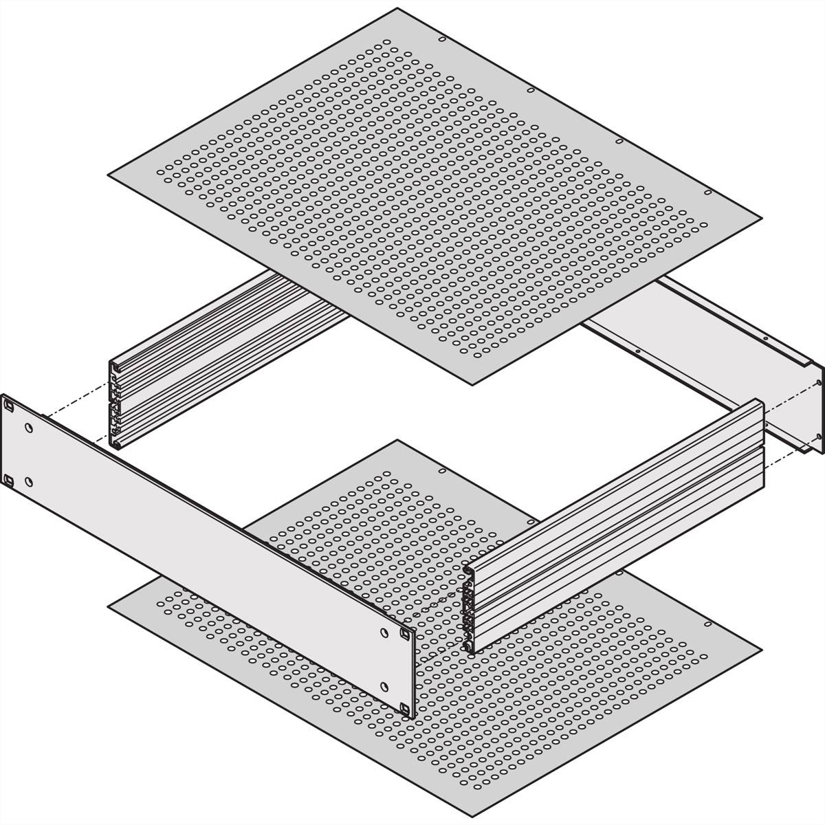 SCHROFF Abdeckbleche - ABDECKBLECH 340T PERFORIERT 19 Schränke &amp, Ausbauteile Multipac