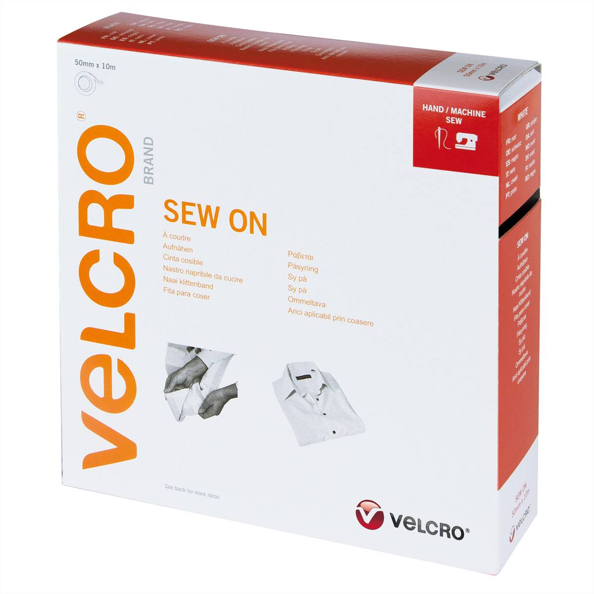 VELCROÂ® Klettband zum Aufnähen, Haken &amp, Flausch 50mm x 10m Weiß Klettbänder / Kabelbinder