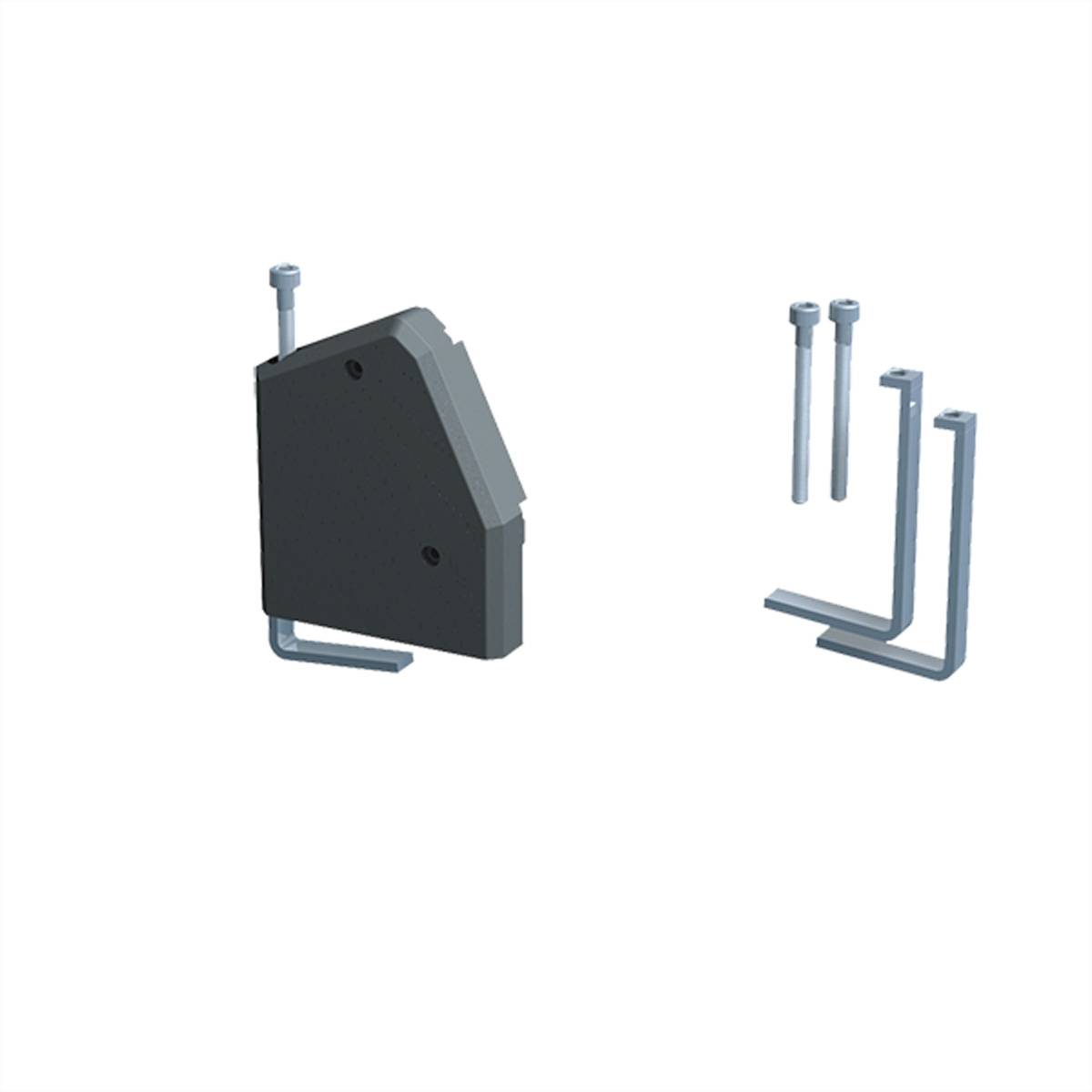 BACHMANN DESK Haltewinkel schmale Ausführung Steckdosenleisten Aufbau-Anschlussfelder 1