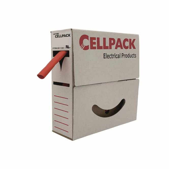 Ein Karton mit der Aufschrift „Cellpack Electrical Products
