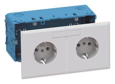 GGK Schuko Kanalsteckdose 36782 KSE-P/Dialog-Schuko 2-fach RAL 9010 Install.Baumaterial