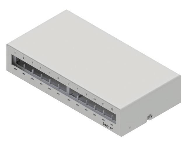 EasyLan EL preLink / fixLink Unterbaupanel/Consolidation Point 12Port Install.Baumaterial