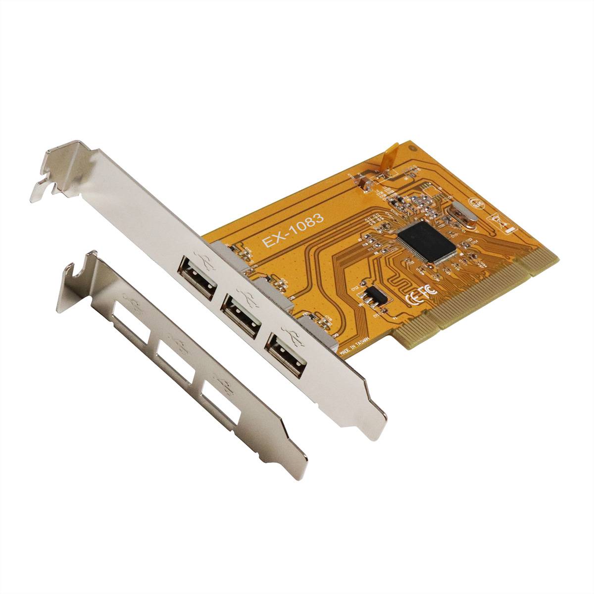 EXSYS EX-1083 USB 2.0 PCI Karte mit 3 Ports Schnittstellenkarten PCI-Adapterkarte
