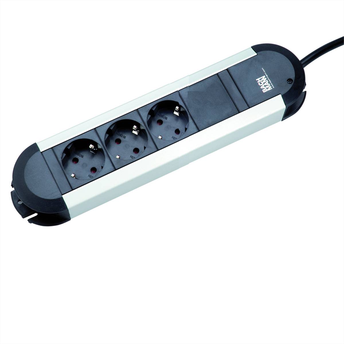 BACHMANN PRIMO Steckdosenleiste 3x Schutzkontakt, Aluminium, 1,75m Steckdosenleisten