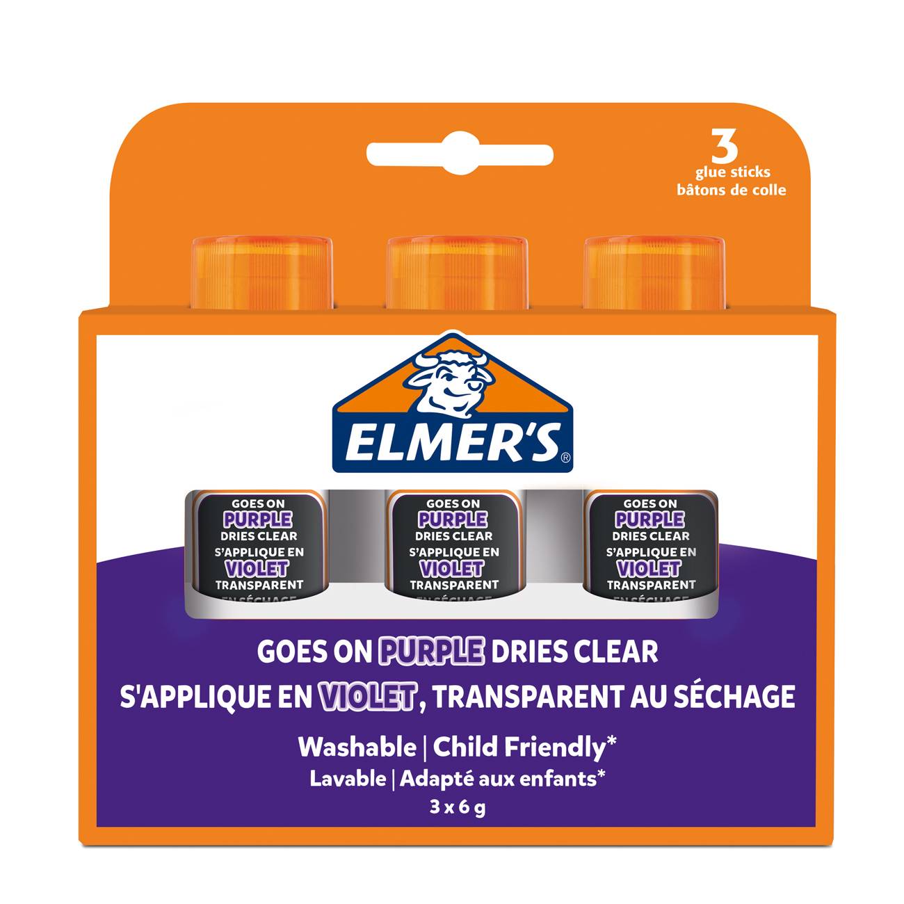 Elmers Klebestift Disappearing Purple 6G - 3er Blister Multimedia-Technik Zeichnen,Malen,Basteln