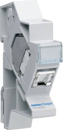Hager Patchmodul RJ45 Cat.6 STP TN002S f.Hutschienenmontage Install.Baumaterial Netzw.Telekomm
