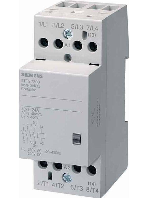 Siemens 5TT50300 INSTA SchÃ¼tz 4S Kontakt f.230AC 400V 25A Ansteuerung 230VAC Install.Baumaterial