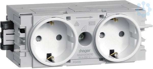 Hager Steckdose 2fach m.Wago GS20009016 C-Profil verkehrsweiÃŸ Install.Baumaterial