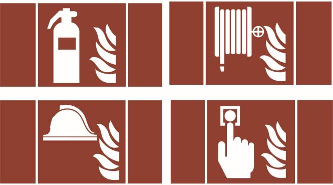 RP Piktoset Brandschutz Neutral KS4FIRE 4x2 Piktogramme f.KS KBM SD RM AM AS Techn.Licht/Wohnraum