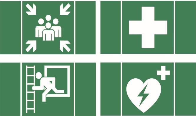 RP Piktoset Erste Hilfe NEUTRAL KS4HELP 4x2 Piktogramme f.KS KBM SD RM AM AS Techn.Licht/Wohnraum