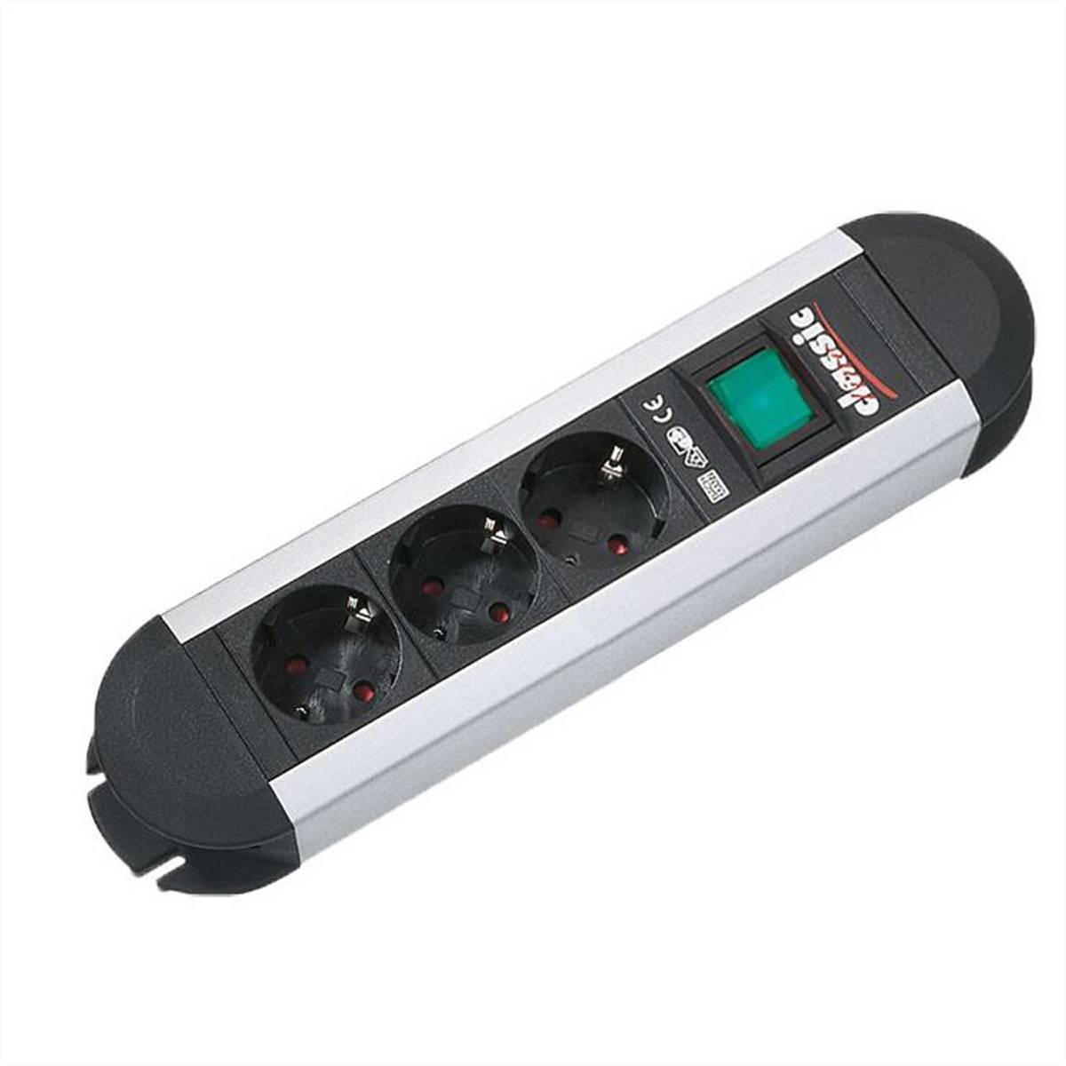 BACHMANN PRIMO Steckdosenleiste 3x Schutzkontakt, Aluminium, mit Schalter, 1,75 m Steckdosenleisten