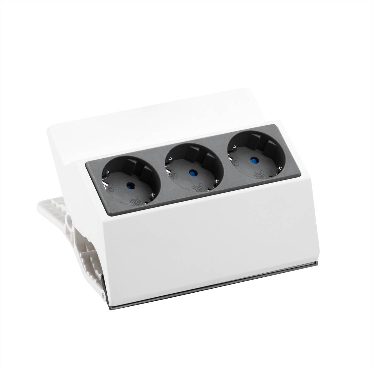 BACHMANN PEGGY Aufklemmsteckdosenleiste 3x Schutzkontakt, weiß, 3 m Steckdosenleisten