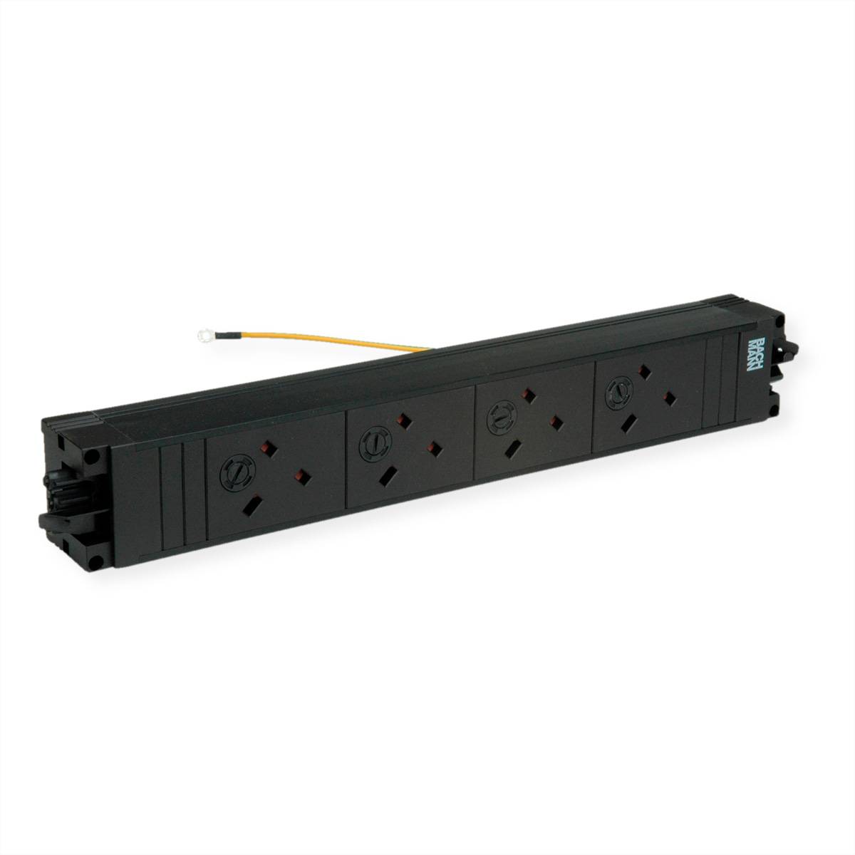 BACHMANN STEP BASE 4xUK 45Â° 3,15A GST18, schwarz Steckdosenleisten Steckdoseneinheit