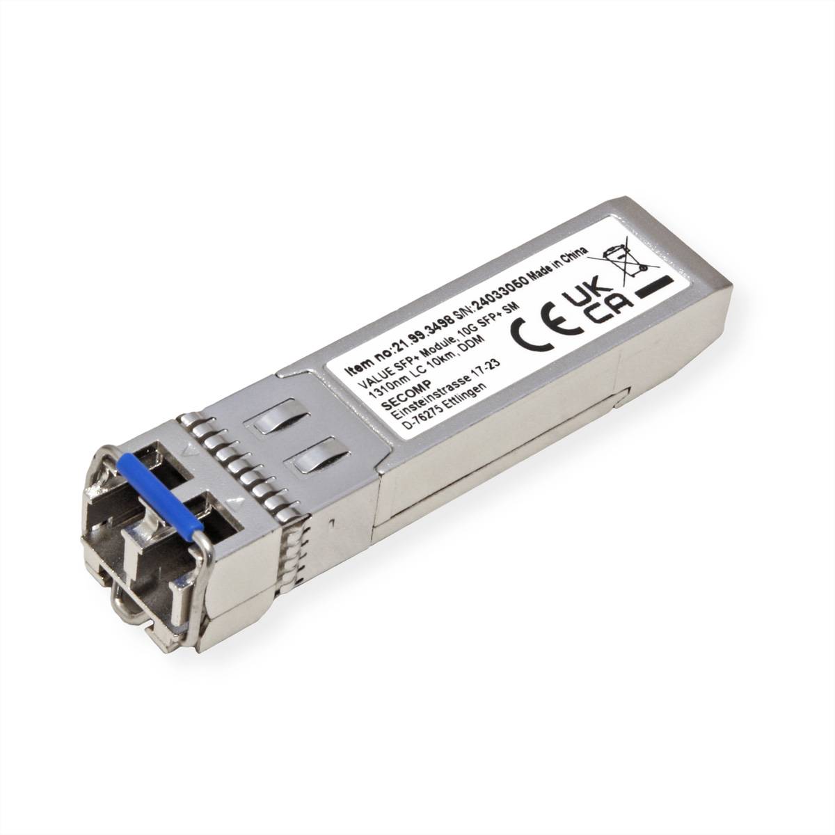 VALUE SFP+ Modul (MiniGBIC) LR/LC, 10GbE, Single Mode 1310nm, max. 10km Netzwerk-Switches