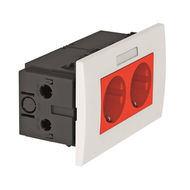 OBO SDE-RW D0RT2B Steckdoseneinheit Modul 45 2f 84x140x59mm PC 6119429 Install.Baumaterial