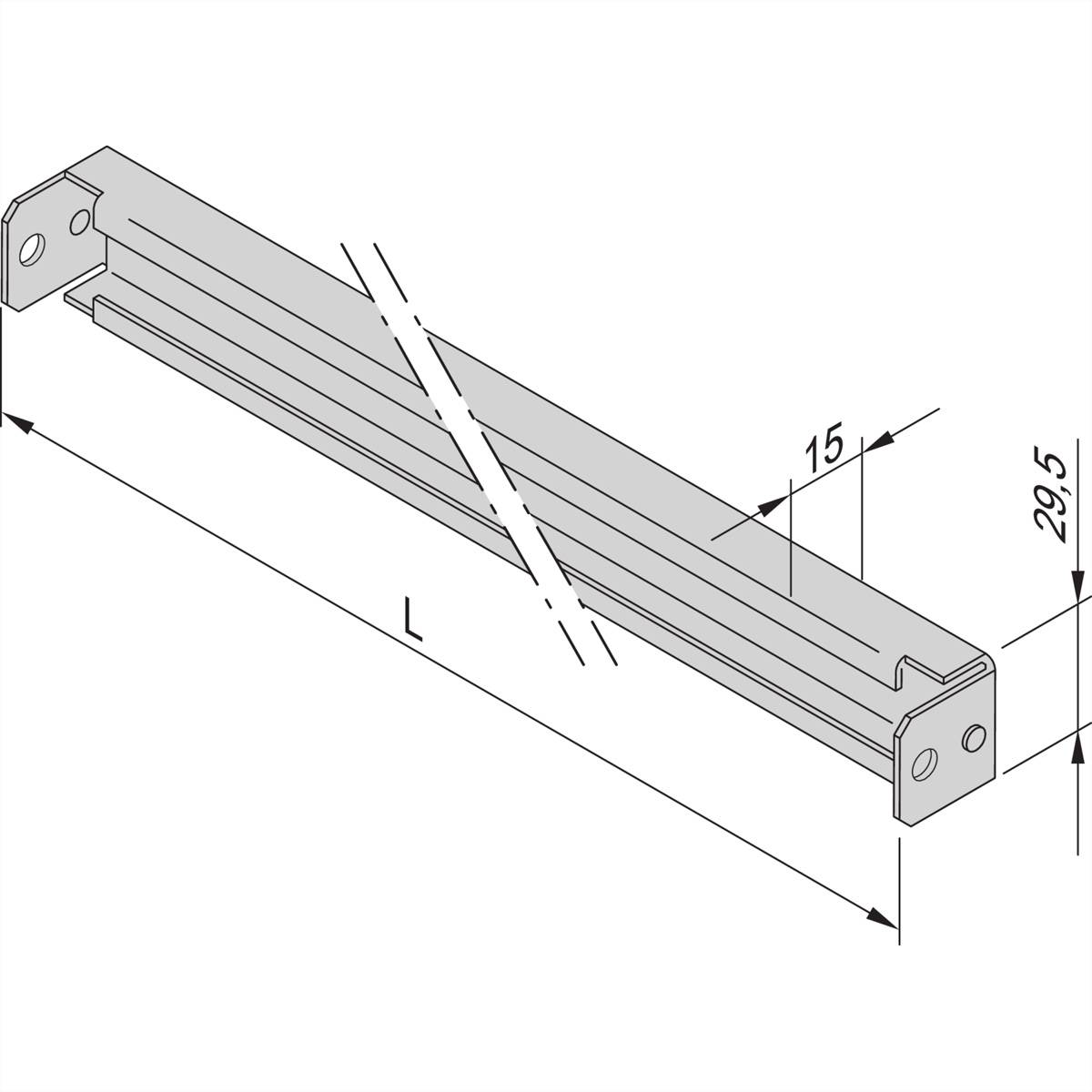 SCHROFF C-Profil für die Schrankbreite - C-PROFILSCHIENE 800 LG. (2X) 19 Schränke &amp, Varistar