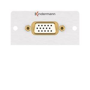 KIND Konnect 50 alu - VGA 7444000501 HD15 Blende 1/2 50x50 mit Kabelpeitsche Install.Baumaterial