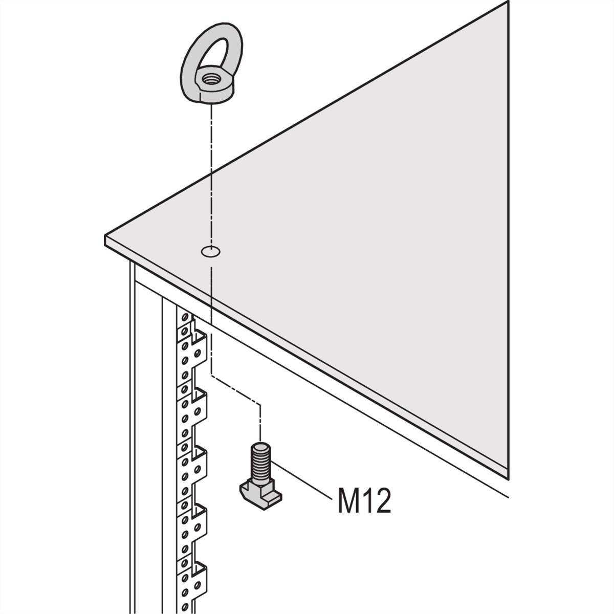 SCHROFF Kranöse für Flachdach - KRANOESEN SATZ M12 4STK 19 Schränke &amp, Ausbauteile Varistar