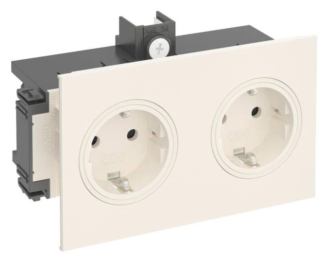 OBO BRK 2STD rws Steckdose SIGNA IN 2f RAL9010 140x82x71 rws 6121014 Install.Baumaterial