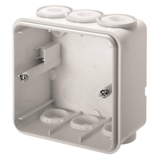 GEWISS AP Gehäuse FI Steckdose u GW95527 FI-Einheit Install.Baumaterial Zählerschr./Verteilg