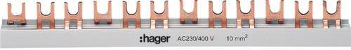 Hager Phasenschiene 3polig KDN363B Gabelanschluss 10qmm 63A 57 Module Install.Baumaterial