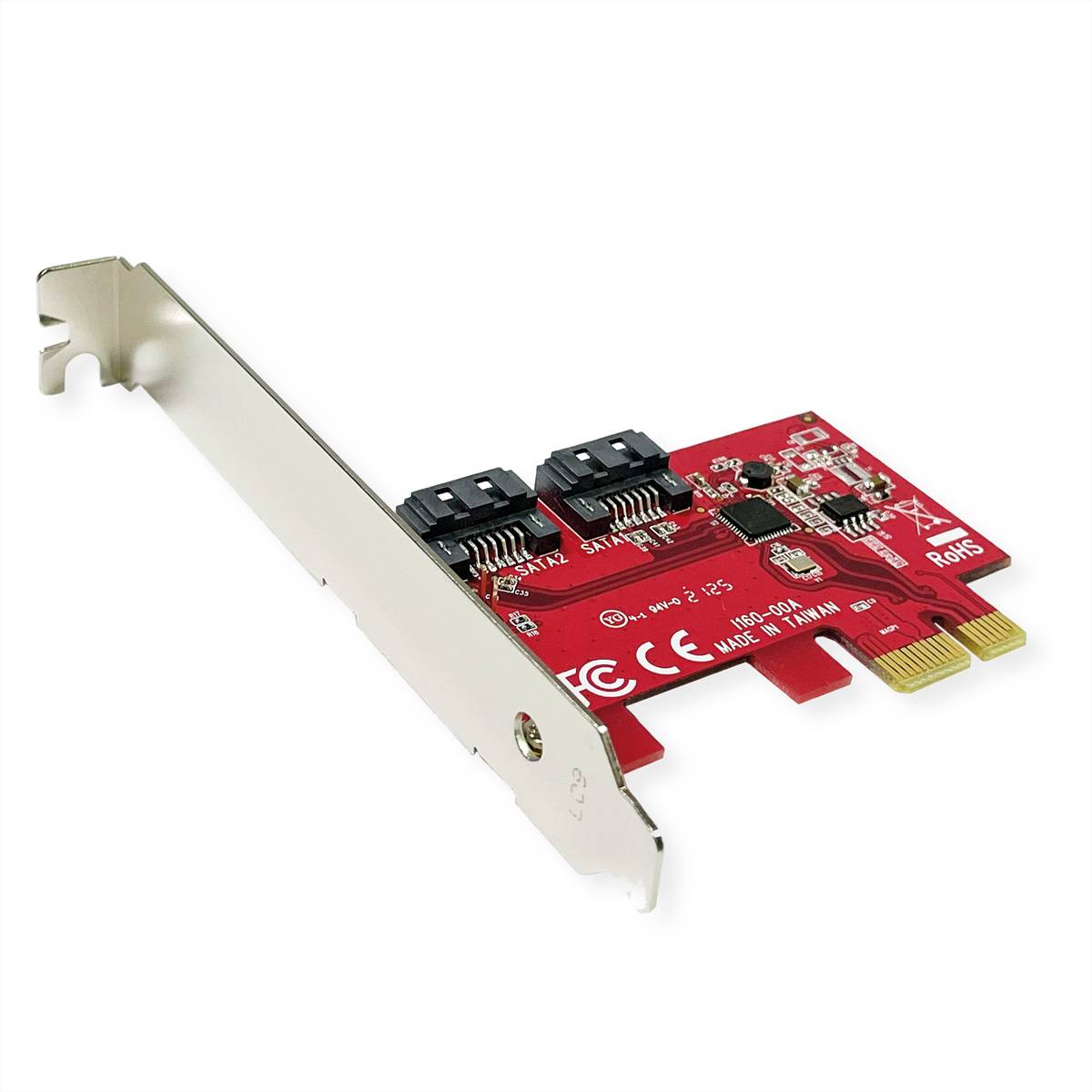 ROLINE PCIe x1 SATA III 6Gbps AHCI 2Port Low Profile Host Adapter Schnittstellenkarten