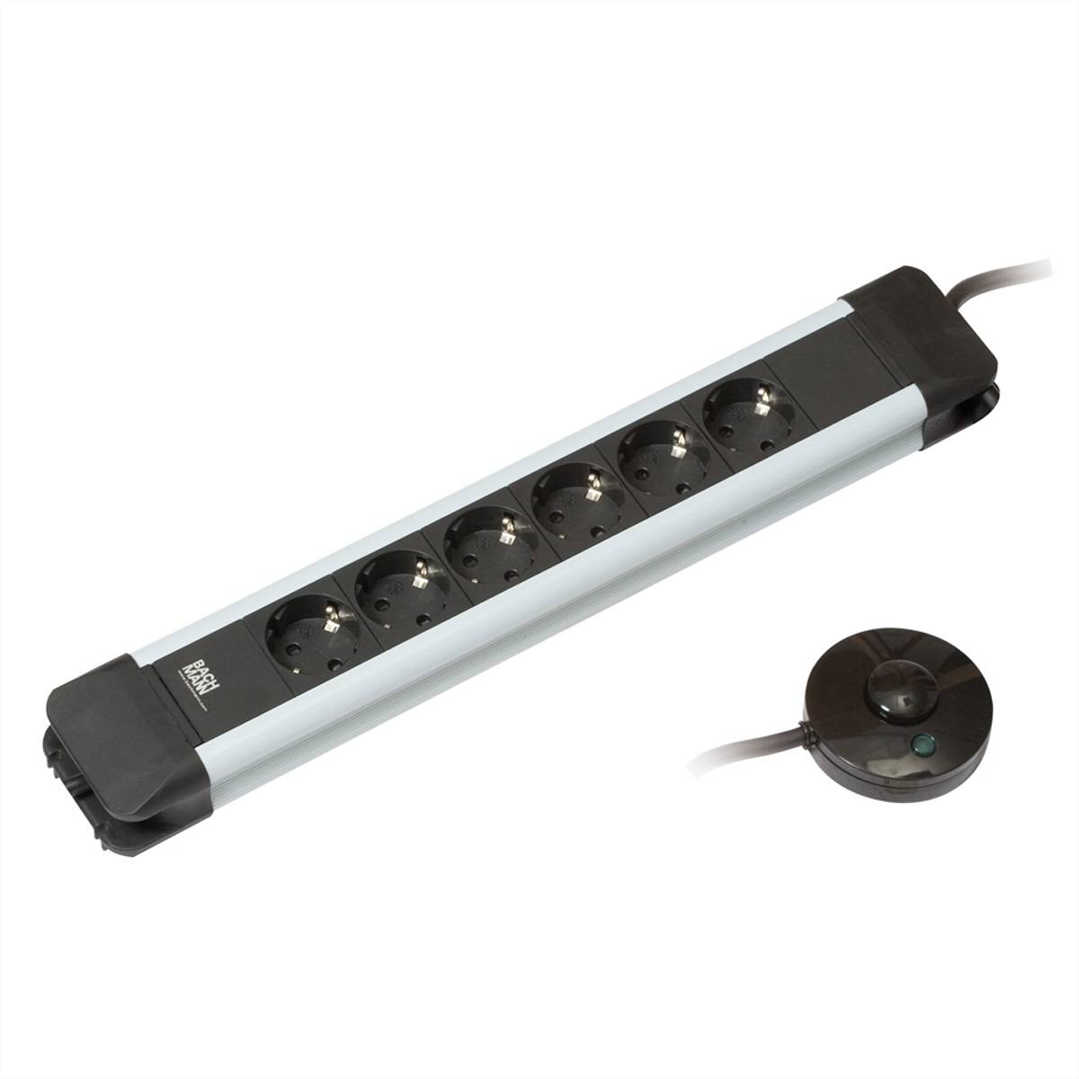 BACHMANN CONNECTUS Steckdosenleiste 6x Schutzkontakt, Fußschalter, Kunststoff, 1,5 m