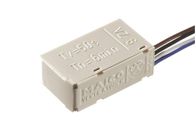 Eine kleine rechteckige elektronische Komponente mit den Beschriftungen „T=50s