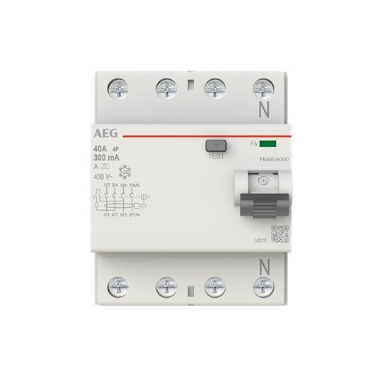 AEG FI-Schalter 4x40A/0,3 FN440/A300 2CSF704156R3400 Install.Baumaterial Zählerschr./Verteilg