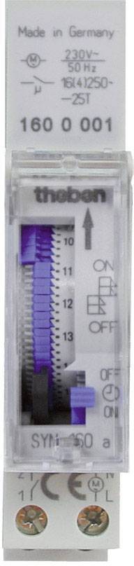 THEB Zeitschaltuhr analog SYN160A 24H ohne Gangreserve 1TE 1K 96SE Install.Baumaterial