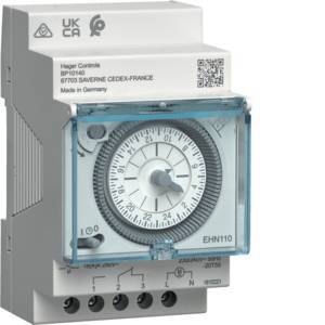 Hager Schaltuhr elektromechanisch EHN110 o.Gangreserve Tagesuhr 1W 16A Install.Baumaterial