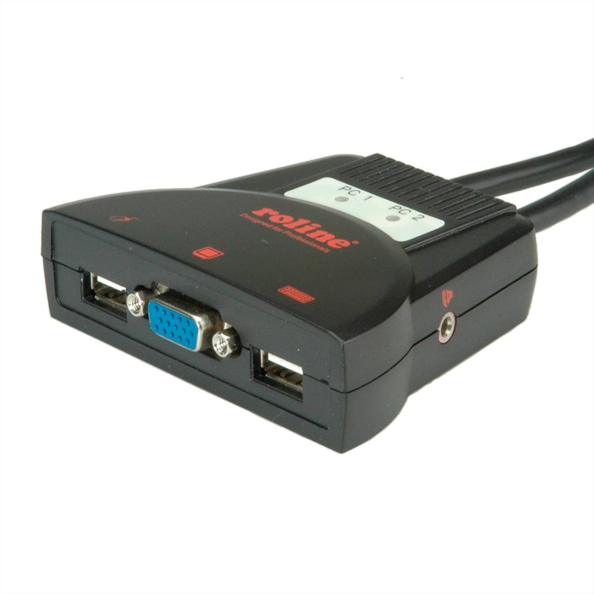 ROLINE KVM-Switch 'Star' 2 PCs, VGA, USB, Audio Signalsteuerung KVM