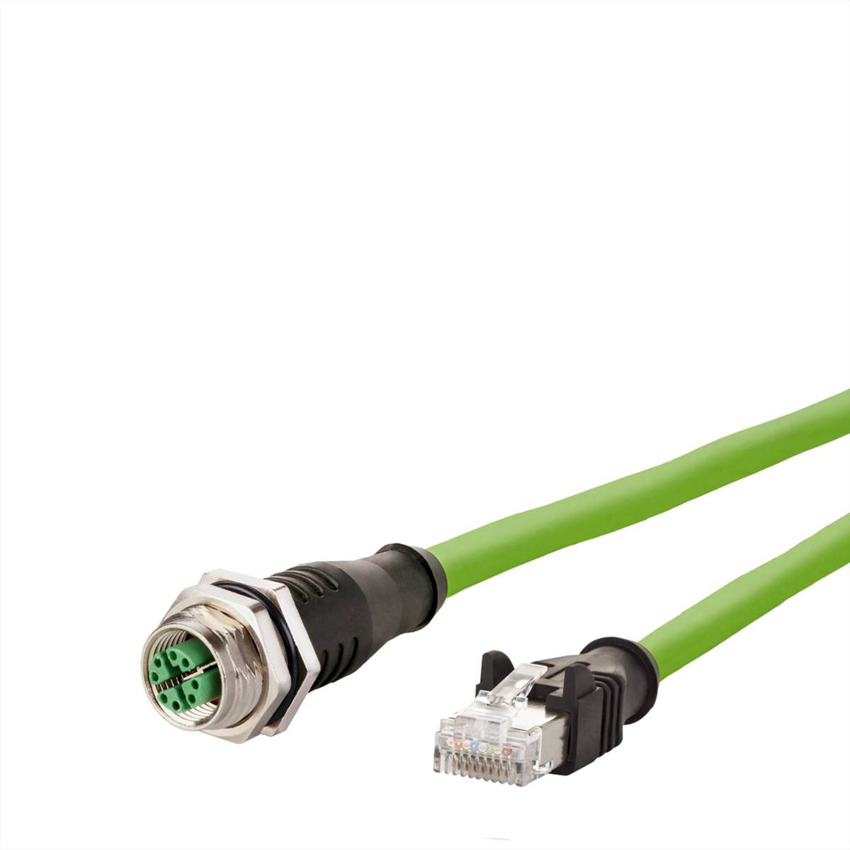 METZ CONNECT Verbindungsleitung M12 BU-RJ45 ST, 8-pol X-kodiert, gerade-gerade, 2 m Industrial
