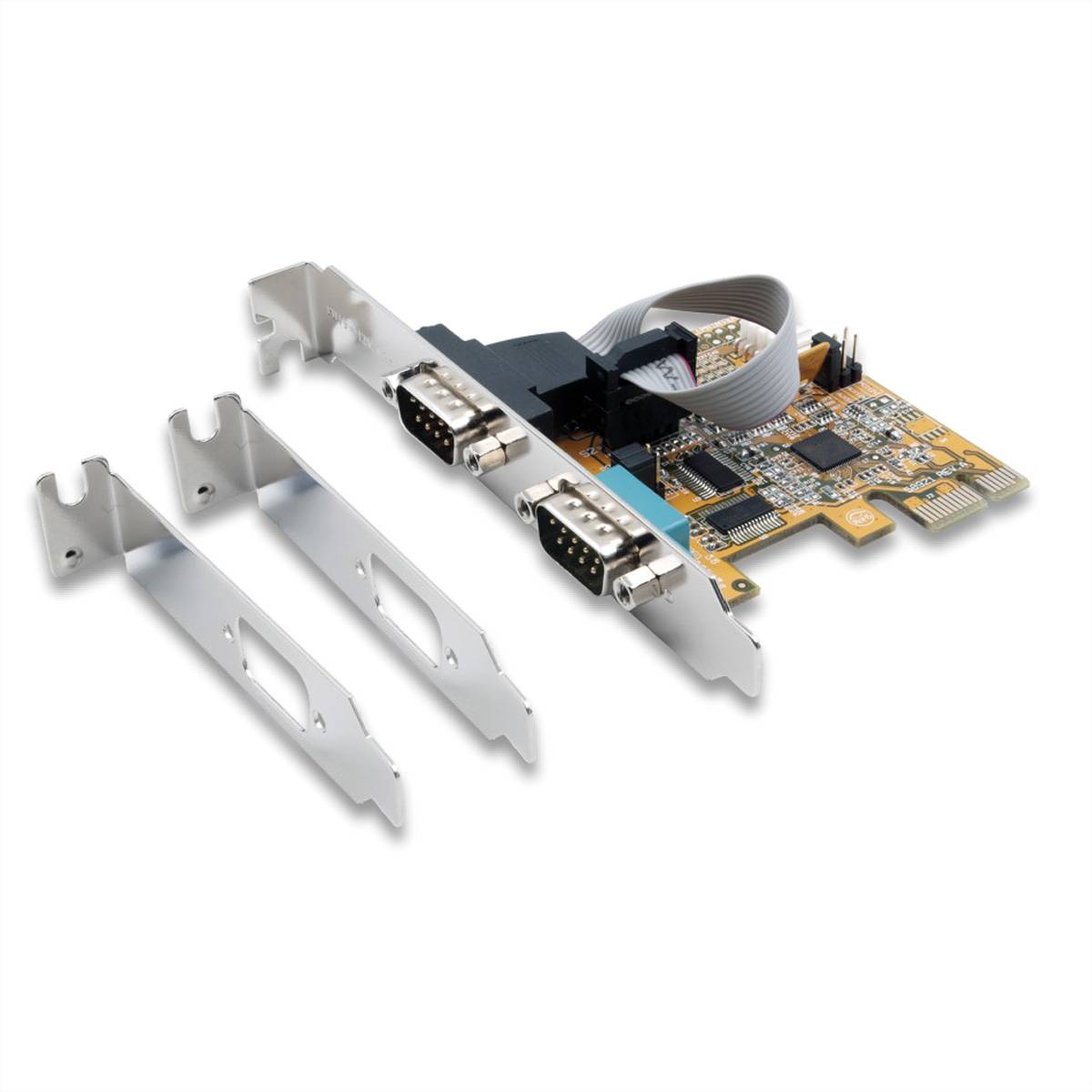 EXSYS EX-44082 PCI Express x1 Karte 2x seriell RS-232 Schnittstellenkarten PCI-Express-Adapterkarte