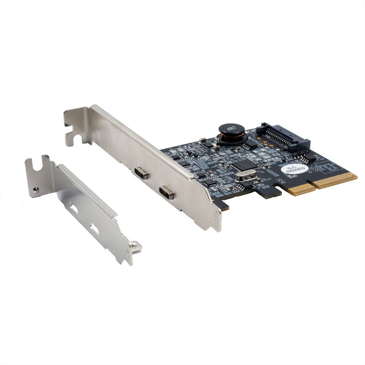 EXSYS EX-12000 2 Port USB 3.2 Gen2 PCIe Karte 2x USB-C Schnittstellenkarten PCI-Express-Adapterkarte